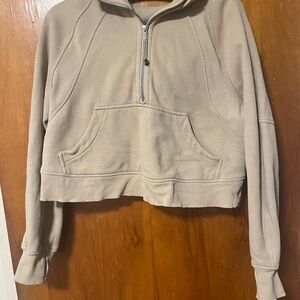 Women's Beige Quarter-Zip Sweatshirt